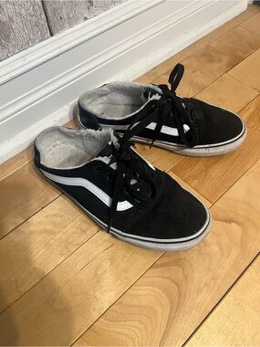 Vans Black and White Old Skool Slip-On Sneakers